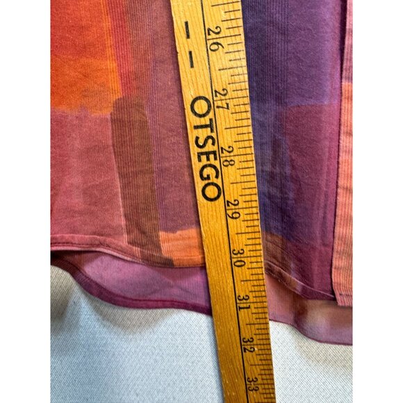 Mine Women's Button Down Shirt Long Sleeve Size XL Multicolor Plaid Lightweight - Picture 7 of 10